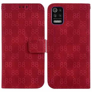 For LG K52 / K62 / Q52 Double 8-shaped Embossed Leather Phone Case(Red)