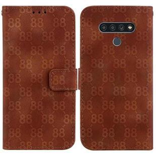 For LG Stylo 6 / K71 Double 8-shaped Embossed Leather Phone Case(Brown)