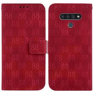 For LG Stylo 6 / K71 Double 8-shaped Embossed Leather Phone Case(Red)
