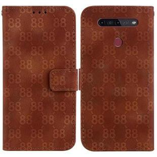 For LG K41S / K51S Double 8-shaped Embossed Leather Phone Case(Brown)