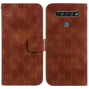 For LG K61 Double 8-shaped Embossed Leather Phone Case(Brown)