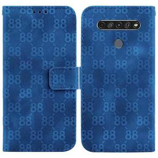 For LG K61 Double 8-shaped Embossed Leather Phone Case(Blue)