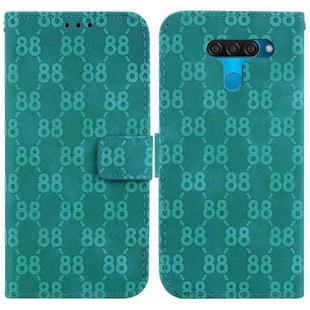 For LG K50 / Q60 Double 8-shaped Embossed Leather Phone Case(Green)