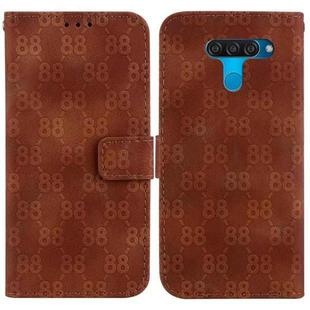 For LG K50 / Q60 Double 8-shaped Embossed Leather Phone Case(Brown)
