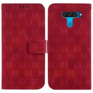 For LG K50 / Q60 Double 8-shaped Embossed Leather Phone Case(Red)