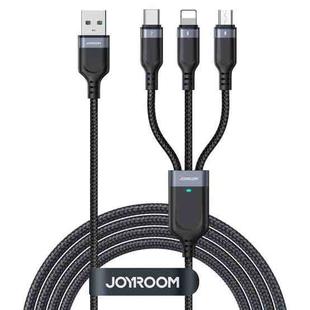 JOYROOM A18 3.5A USB to 8 Pin+USB-C/Type-C+Micro USB 3 in 1 Data Cable, Length:0.3m(Black)