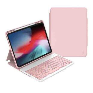 For iPad 10.2 2021 / Air 2019 WiWU Skin Feel Magnetic Detachable Keyboard Tablet Case(Pink)