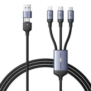 JOYROOM A21 3.5A USB+Type-C to 8 Pin+Type-C+Micro USB 3 in 2 Charging Cable, Length: 1.2m(Black)