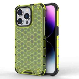 For iPhone 15 Pro Max Honeycomb Shockproof Phone Case(Green)