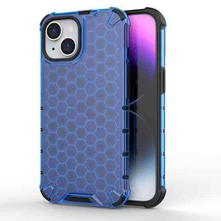 For iPhone 15 Honeycomb Shockproof Phone Case(Blue)