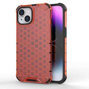 For iPhone 15 Honeycomb Shockproof Phone Case(Red)