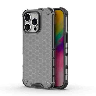 For iPhone 16 Pro Honeycomb Shockproof Phone Case(Black)