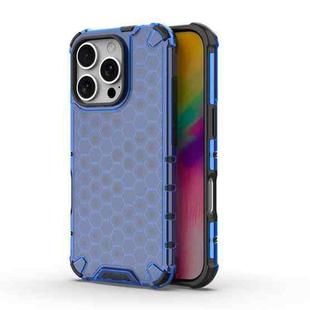 For iPhone 16 Pro Honeycomb Shockproof Phone Case(Blue)