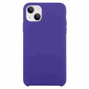 Solid Silicone Phone Case For iPhone 15(Dark Purple)