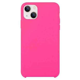 Solid Silicone Phone Case For iPhone 15(Rose Red)