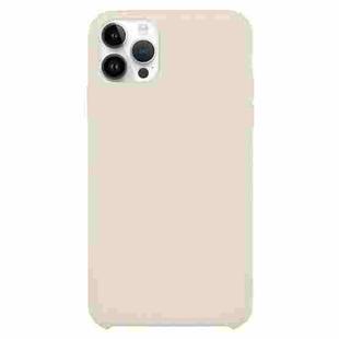 Solid Silicone Phone Case For iPhone 15 Pro(Beige)