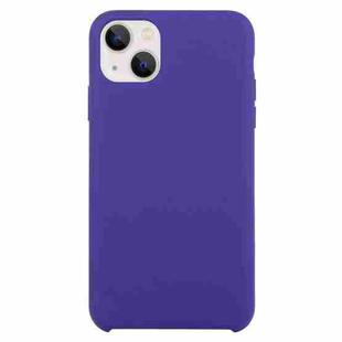 Solid Silicone Phone Case For iPhone 15 Plus(Dark Purple)