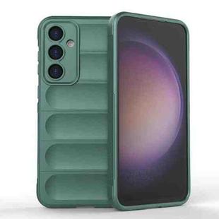 For Samsung Galaxy S23 FE 5G Magic Shield TPU + Flannel Phone Case(Dark Green)