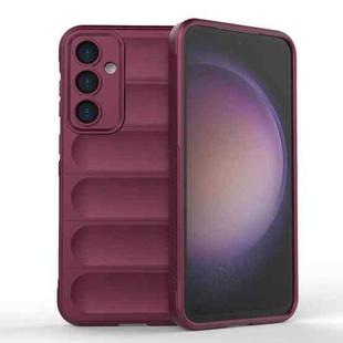 For Samsung Galaxy S23 FE 5G Magic Shield TPU + Flannel Phone Case(Wine Red)