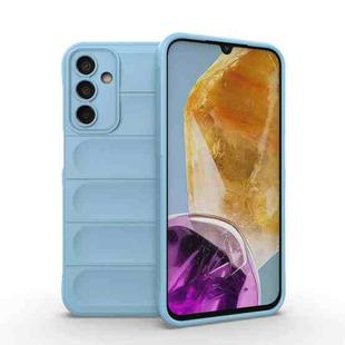 For Samsung Galaxy M15 5G Global Magic Shield TPU + Flannel Phone Case(Light Blue)