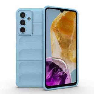 For Samsung Galaxy M55 5G Magic Shield TPU + Flannel Phone Case(Light Blue)