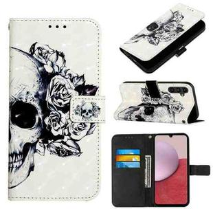 For Samsung Galaxy A15 3D Painting Horizontal Flip Leather Phone Case(Skull)