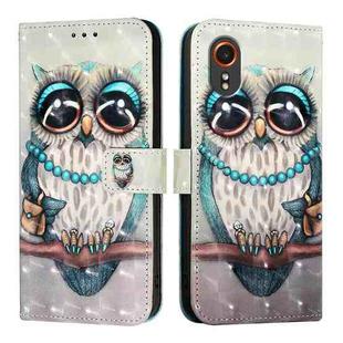 For Samsung Galaxy Xcover7 3D Painting Horizontal Flip Leather Phone Case(Grey Owl)