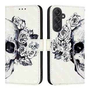 For Samsung Galaxy M55 3D Painting Horizontal Flip Leather Phone Case(Skull)