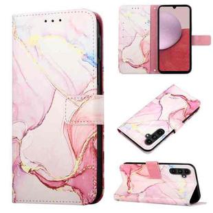 For Samsung Galaxy S23 FE 5G PT003 Marble Pattern Flip Leather Phone Case(Rose Gold LS005)