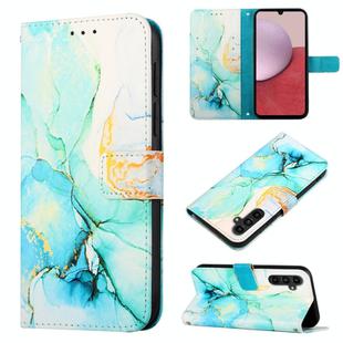 For Samsung Galaxy A15 PT003 Marble Pattern Flip Leather Phone Case(Green LS003)