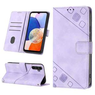 For Samsung Galaxy S23 FE 5G Skin-feel Embossed Leather Phone Case(Light Purple)