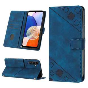 For Samsung Galaxy S23 FE 5G Skin-feel Embossed Leather Phone Case(Blue)