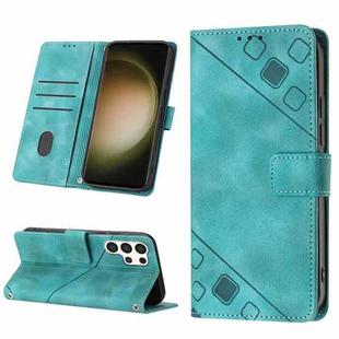 For Samsung Galaxy S24 Ultra 5G Skin-feel Embossed Leather Phone Case(Green)