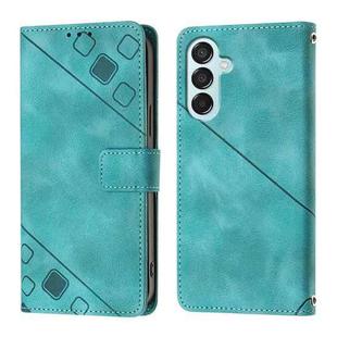 For Samsung Galaxy M15/F15 5G Global Skin-feel Embossed Leather Phone Case(Green)