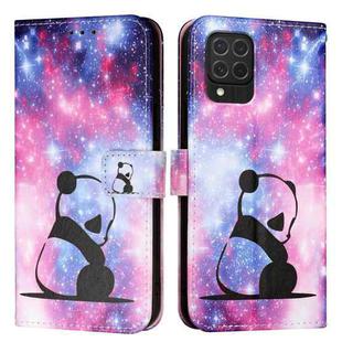 For Samsung Galaxy M62 Colored Drawing Pattern Plain Weave Leather Phone Case(Baby Panda)