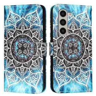 For Samsung Galaxy Z Fold6 Colored Drawing Pattern Plain Weave Leather Phone Case(Undersea Mandala)