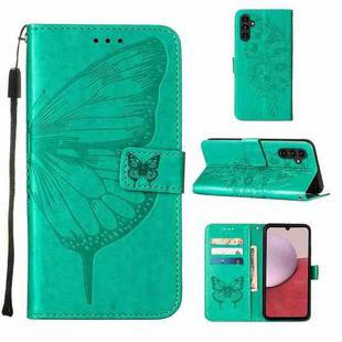 For Samsung Galaxy S23 FE 5G Embossed Butterfly Leather Phone Case(Green)