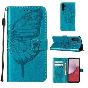 For Samsung Galaxy S23 FE 5G Embossed Butterfly Leather Phone Case(Blue)