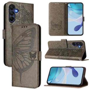 For Samsung Galaxy A17 5G Embossed Butterfly Leather Phone Case(Grey)