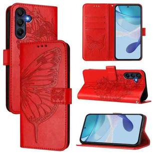 For Samsung Galaxy A17 5G Embossed Butterfly Leather Phone Case(Red)
