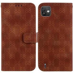 For Wiko Y82 Double 8-shaped Embossed Leather Phone Case(Brown)