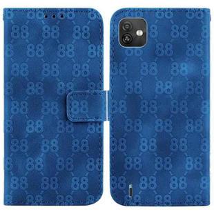 For Wiko Y82 Double 8-shaped Embossed Leather Phone Case(Blue)