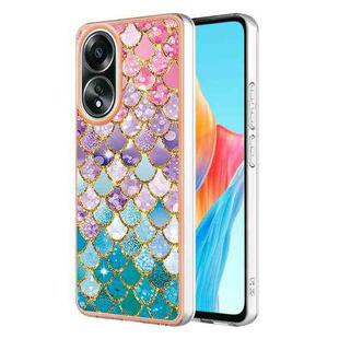 For OPPO A58 4G Electroplating IMD TPU Phone Case(Colorful Scales)