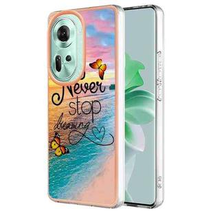 For OPPO Reno11 5G Global Electroplating IMD TPU Phone Case(Dream Butterfly)