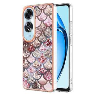 For OPPO A60 Electroplating IMD TPU Phone Case(Pink Scales)