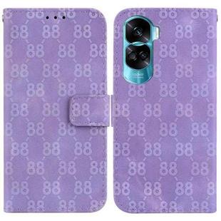 For Honor X8a Double 8-shaped Embossed Leather Phone Case(Purple)