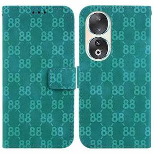 For Honor X9a Double 8-shaped Embossed Leather Phone Case(Green)