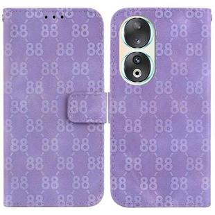 For Honor X9a Double 8-shaped Embossed Leather Phone Case(Purple)