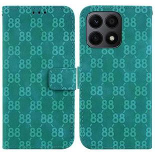 For Honor X7a Double 8-shaped Embossed Leather Phone Case(Green)
