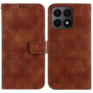 For Honor X7a Double 8-shaped Embossed Leather Phone Case(Brown)